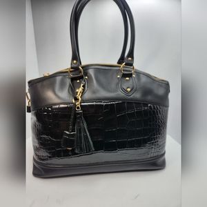 ANN Taylor Large Business Tote Black, Gold Hardware NWT RARE